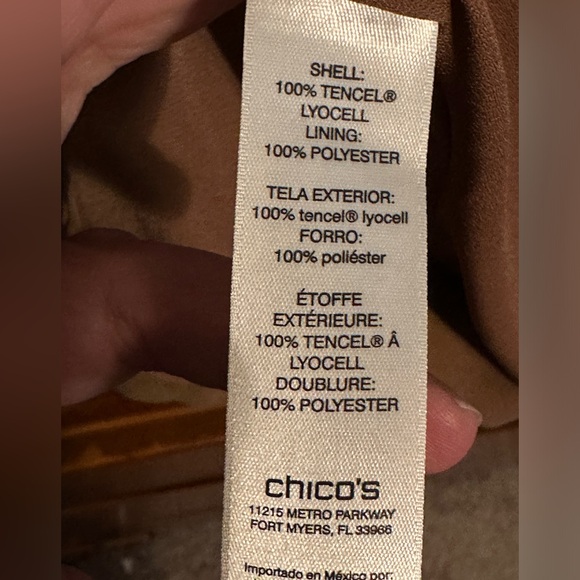 Women’s Chicos Light Brown Topper Jacket, 3/16/XL soft suede like feel - Picture 5 of 8